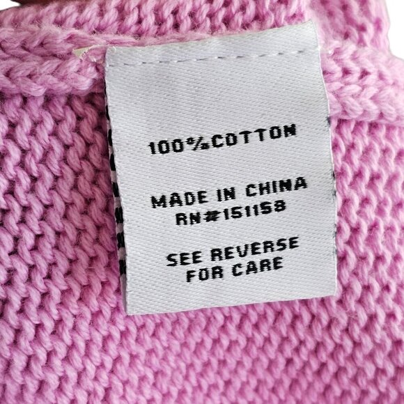 525 Light Pink Ruffle Cropped Cotton Knit Sweater Sz XS - Picture 6 of 7